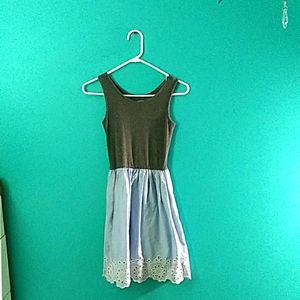 Gray and blue floral dress